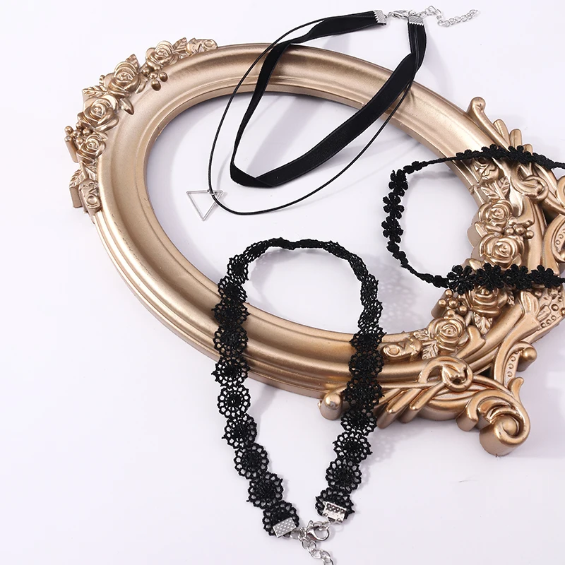 Mode schwarze Spitze Choker Halskette für Frauen Mädchen Party Festival Schmuck Dekoration – Detail 11