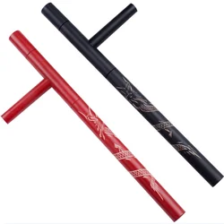 Double Dragon Wooden Crutch T-shaped Twist Floating Duckweed Twist Oriental Stick Chinese Kung Fu Martial Arts Fitness Equipment