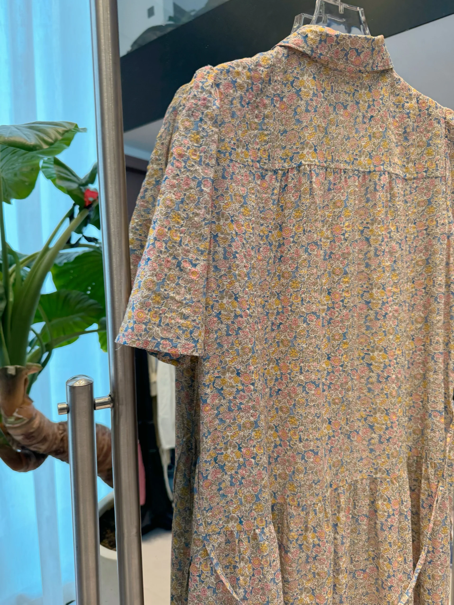 夏の新作プラスサイズ女性用ドクターオルトスヴェミディアラインスカート花柄プリーツハイウエストコットンブレンド快適