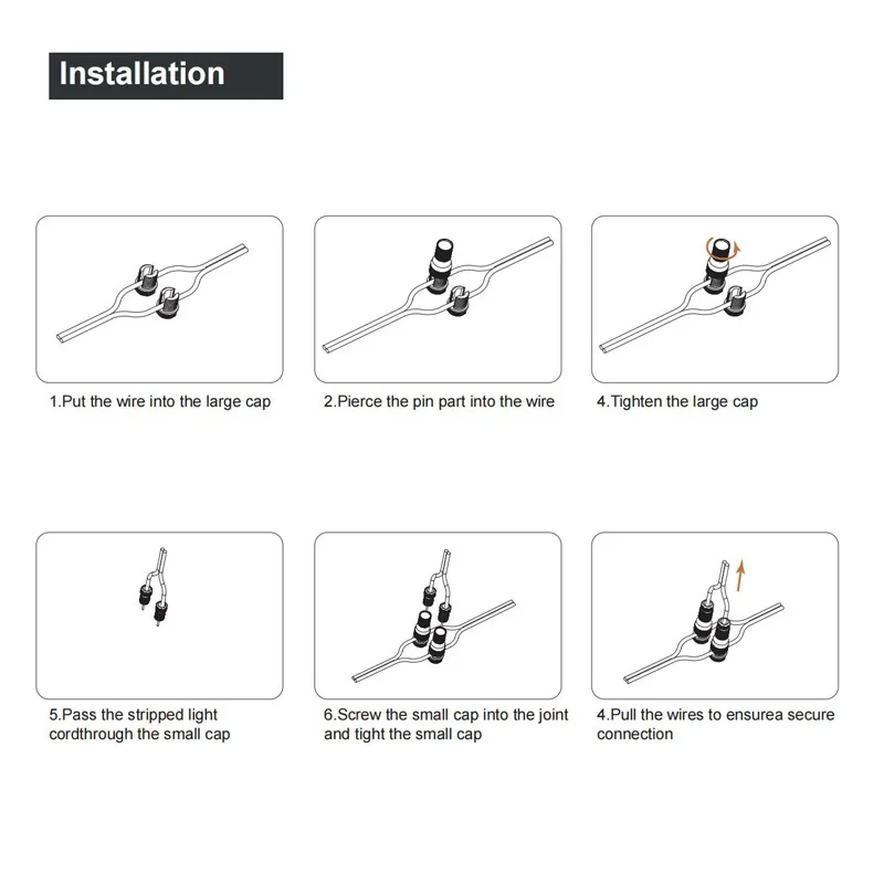 10pcs Piercing Terminal 12/24V Low Voltage Fastlock Connector Quick Electrical Cable Unbreakable Garden Yard Wire Crimp Terminal