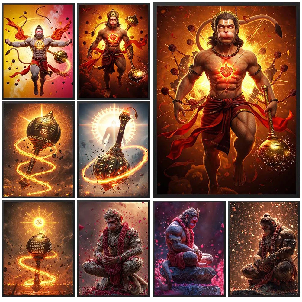 

Hinduism Hanuman Religion Shiva Brahma Poster Wall Pictures For Church Decor Wall Art Canvas Painting Posters Unframed