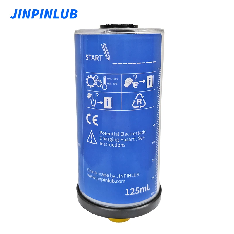 JINPINLUB 125ml gas driven 5bar automatic single point lubricator piston grease lubrication device for bearings