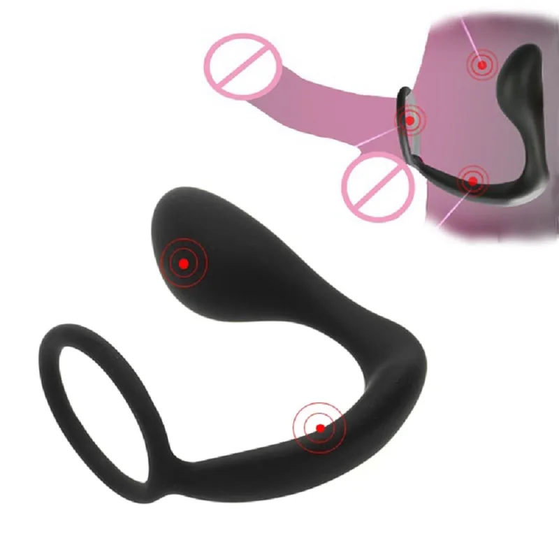 

Silicone Male Prostate Massager Adult Non-vibrating Sex Products Sex Toys Great For Men Or Same-sex Couple Sensitive Cock Rings