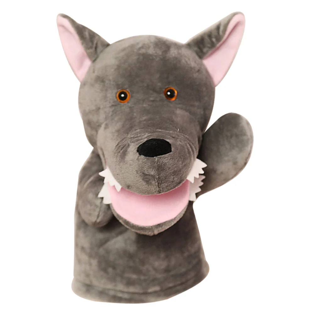 Wolf Dier Handpop Pluche Figuur Speelgoed Vroege Educatieve Interactieve Katoenen Puppets Baby Verhaal Vertellen