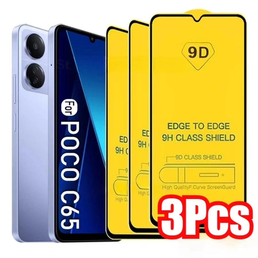 

1-3PCS 9D Screen Protector For Xiaomi Poco X7 X5 X6 Pro X4 NCF X3 GT F5 Pro F3 F6 X4GT M7 M6 5G M5 M4 C65 C61 C55 Tempered Glass