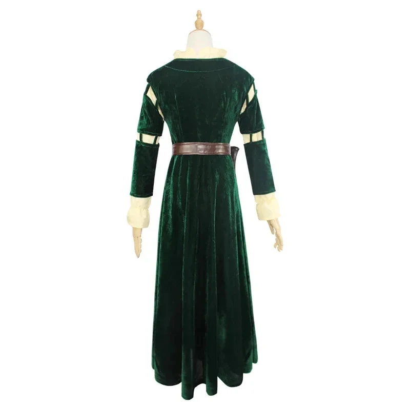 Disfraz de Princesa Mérida de la película Brave, con peluca y conjunto completo, para mujer adulta, ideal para Halloween y Carnaval.