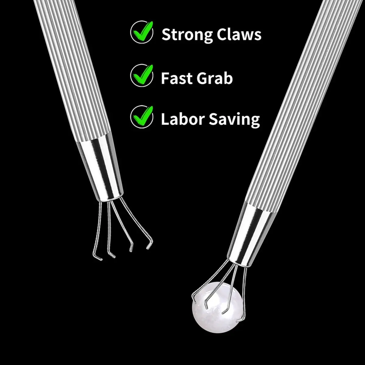 FTGT-3Pcs Grabbers Tool Holder Set Jeweler'S Pick Up Sprinkle Pen Jewelry Tweezers 4 Claw Piercing Ball for Tiny Objects Chip