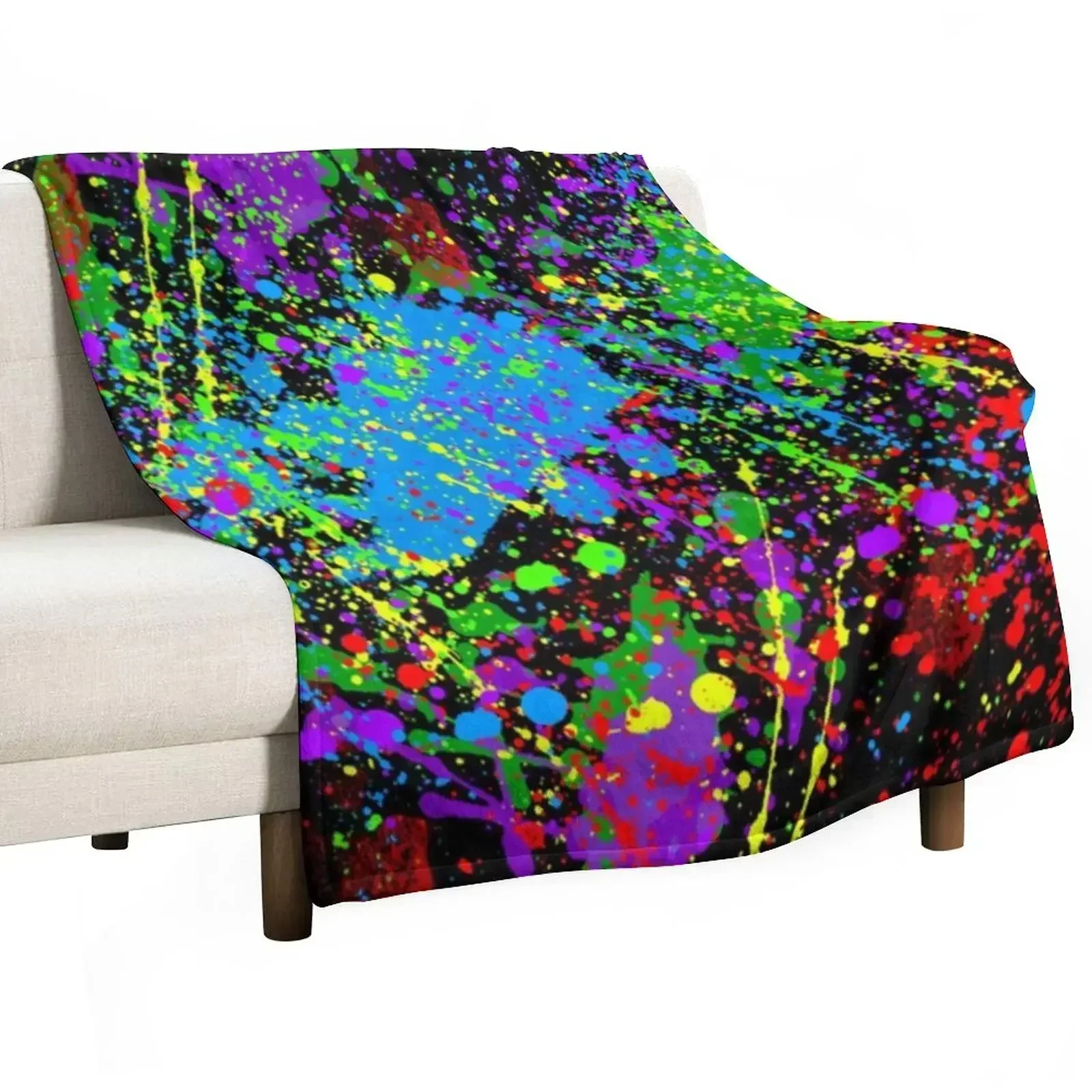 Splattered Dreams Throw Blanket Beautifuls Plaid on the sofa Bed linens Loose Picnic Hairys Blankets