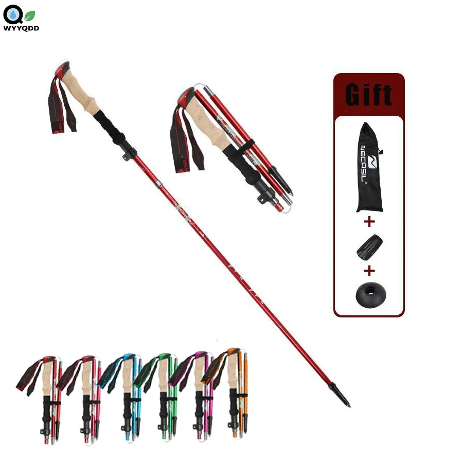 

Ultra-Lightweight Folding Trekking Pole Aluminum Alloy Folding - Adjustable,Telescopic 5-Section Hiking Stick Ergonomic