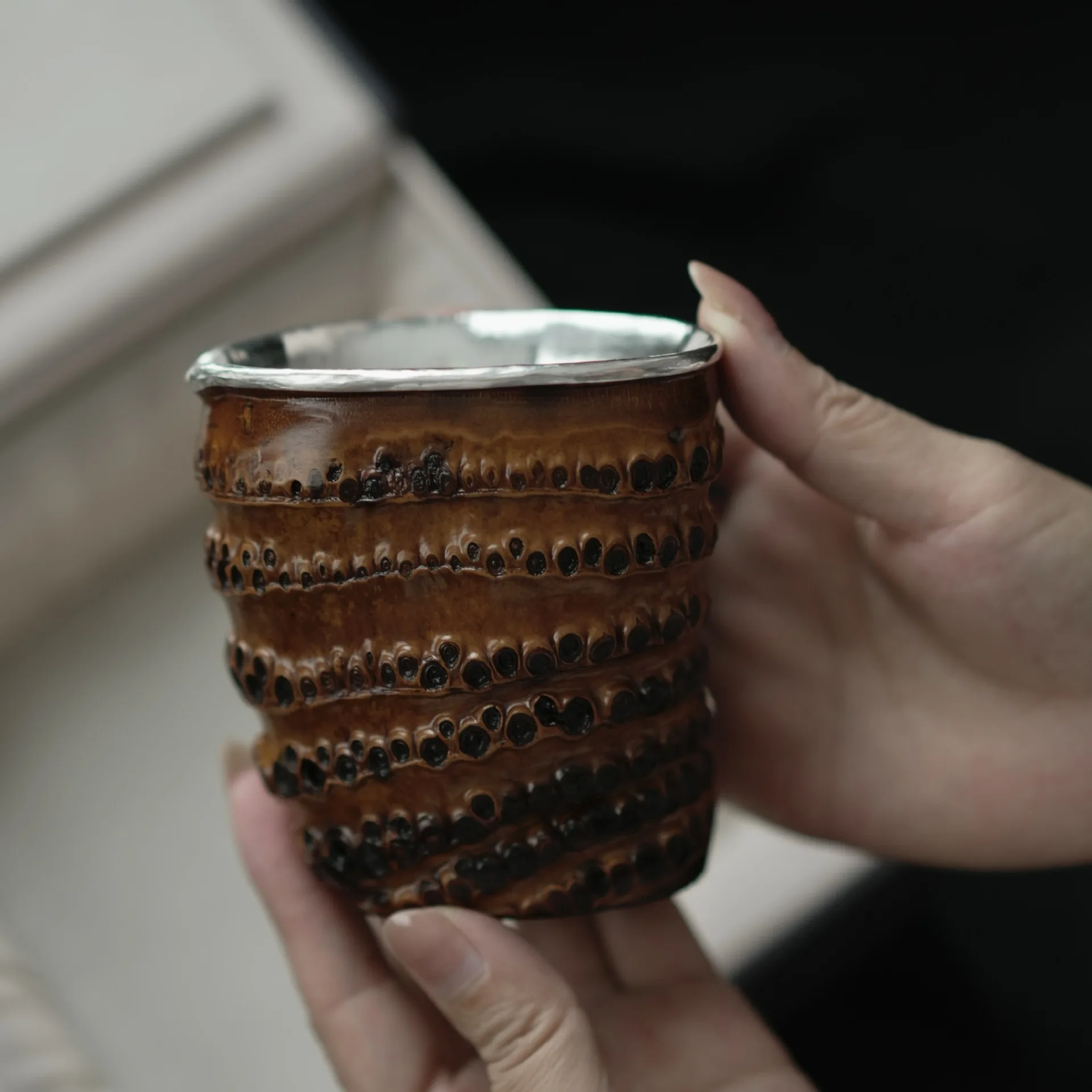 Handmade pure natural bamboo root fair cup, famous bag tea set, tea ceremony accessories tea set supplies public cup