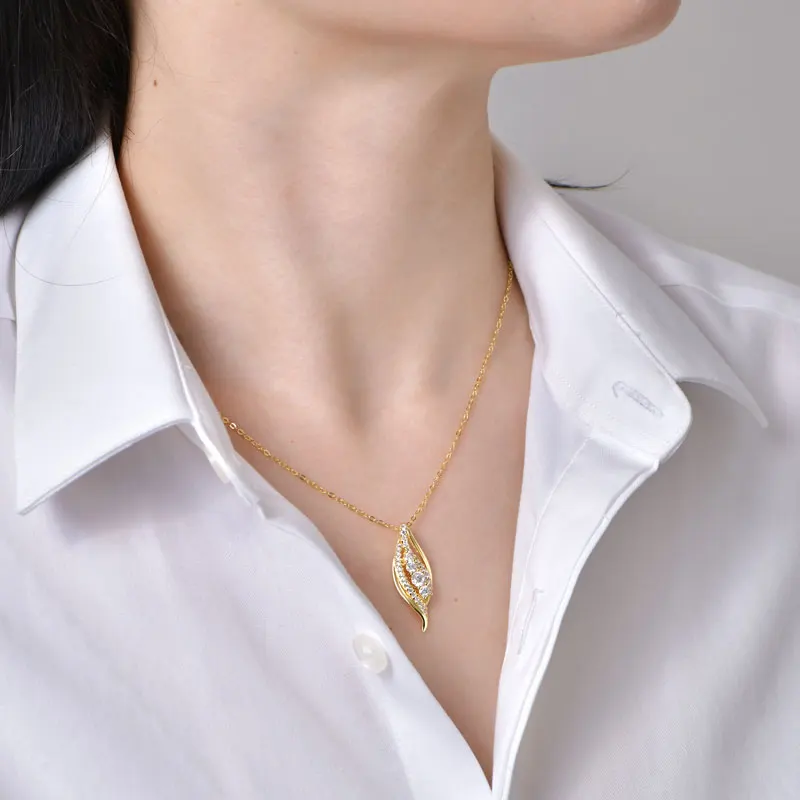 

RAPRGOLD круглой огранки из муассанита, модное изогнутое ожерелье, цепочки для женщин, настоящее серебро 925, свадебные ювелирные изделия, подарок