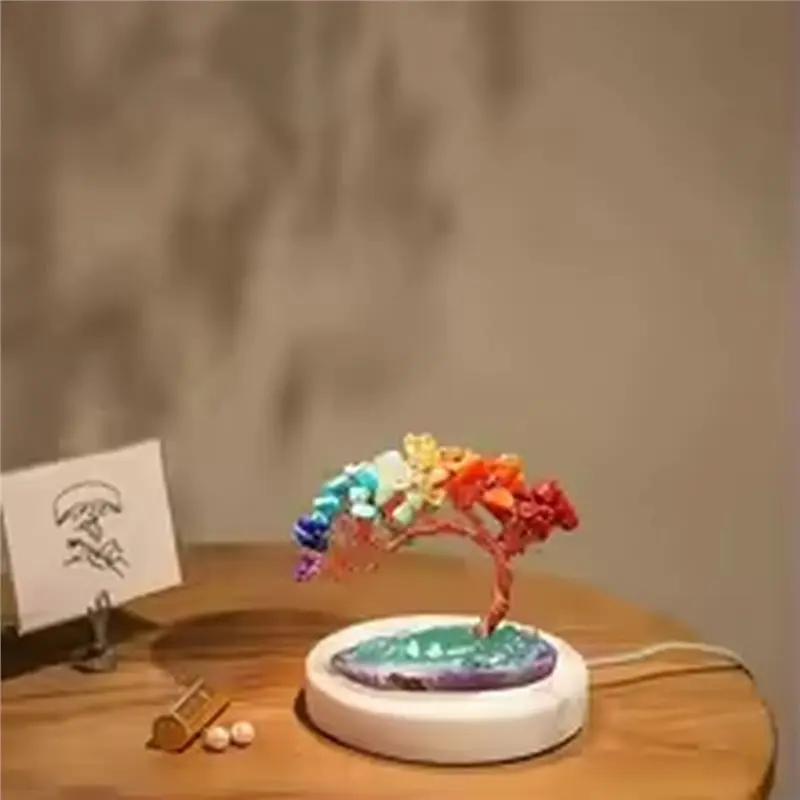 TFORU-Agates Money Tree Ornament, Wrapped With Copper Wire. Feng Shui Wealth Tree Decoration, Used For Home Decoration