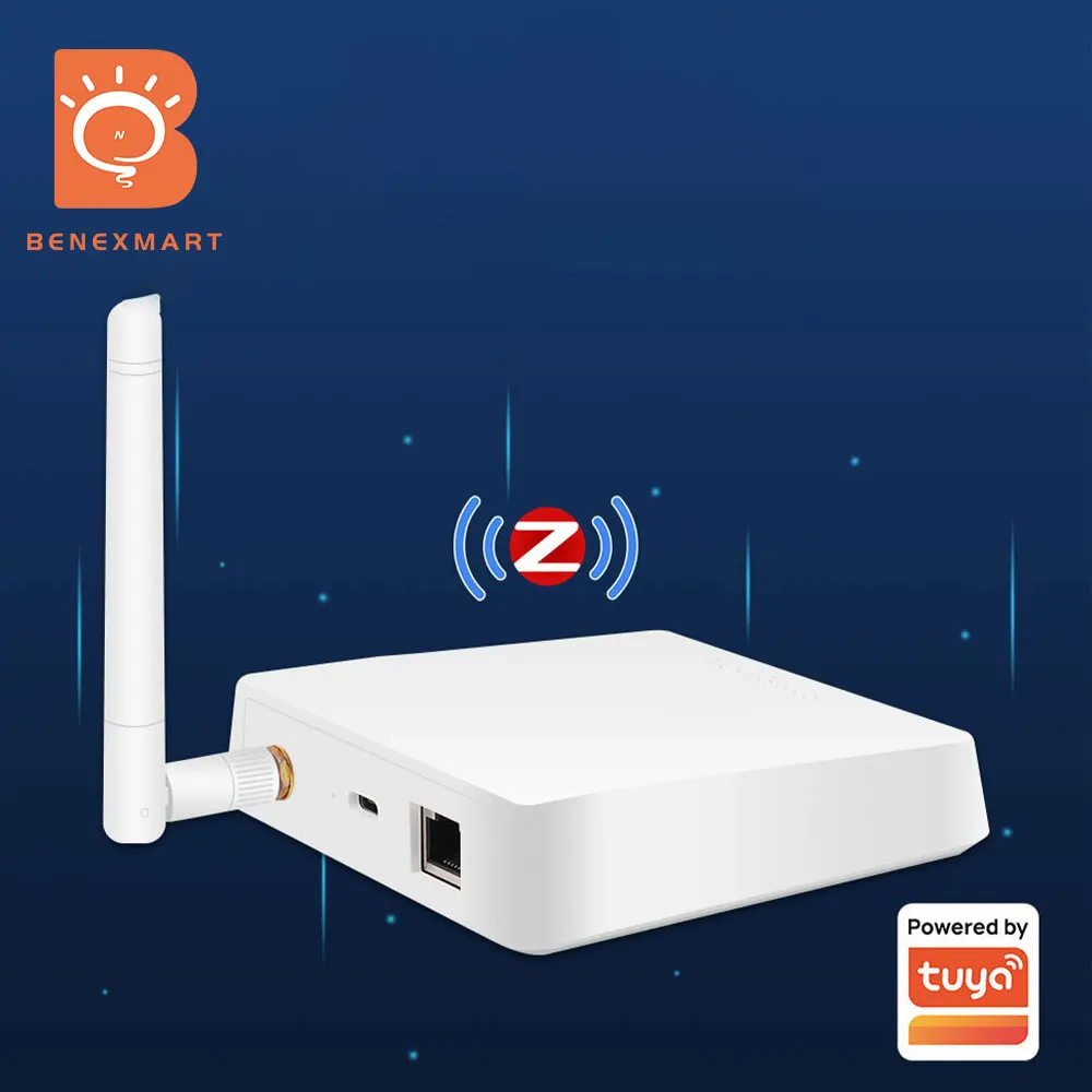 

Tuya Zigbee Wired Hub with Antenna Smart Home Bridge Zemismart Gateway with Network Cable Smart Life App Control Zigbee Devices