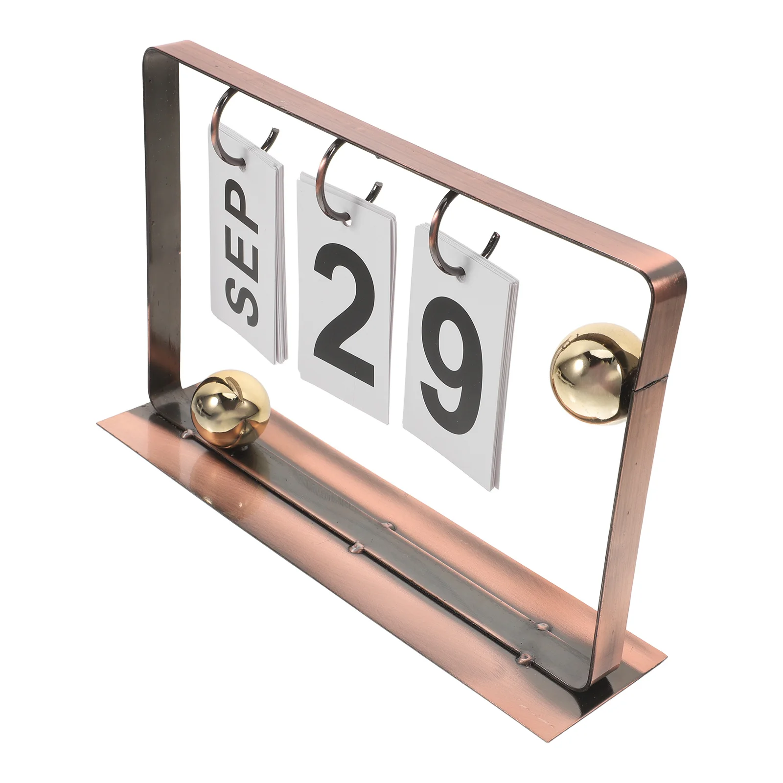 

Perpetual Desktop Calendar Metal Flip Desk Calendar for Office Daily Schedule Rustic Standing Reusable Tabletop Vintage