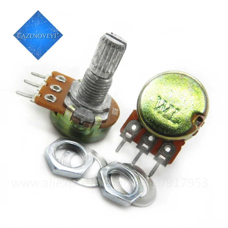 5 ชิ้น/ล็อต WH148 15mm SHAFT Amplifier Dual สเตอริโอ Potentiometer B1K B2K B5K B10K B20K B50K B100K B500K 3Pin 1K 2K 5K 10K 50K 100K