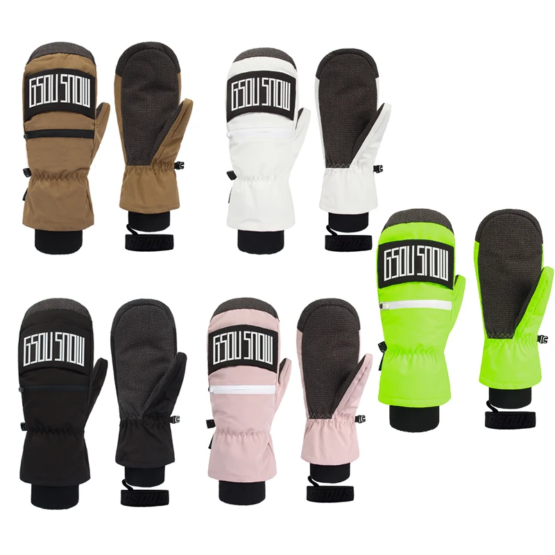Snowboarding Gloves 2026 Men Women's New Ski Equipment Wear-resistant Waterproof Thickened Warm Inner Five Finger Skiing Mittens