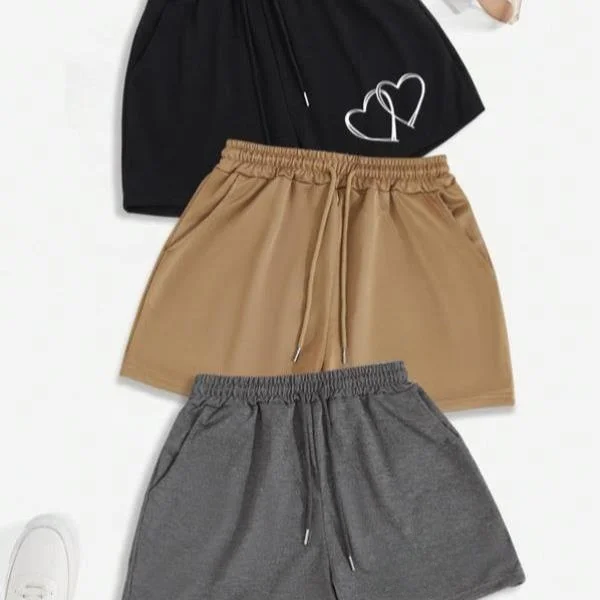 

ex Heart Print Dstring Waist orts Повседневная мода со средней и низкой талией из ПВХ для мужчин и женщин среднего возраста