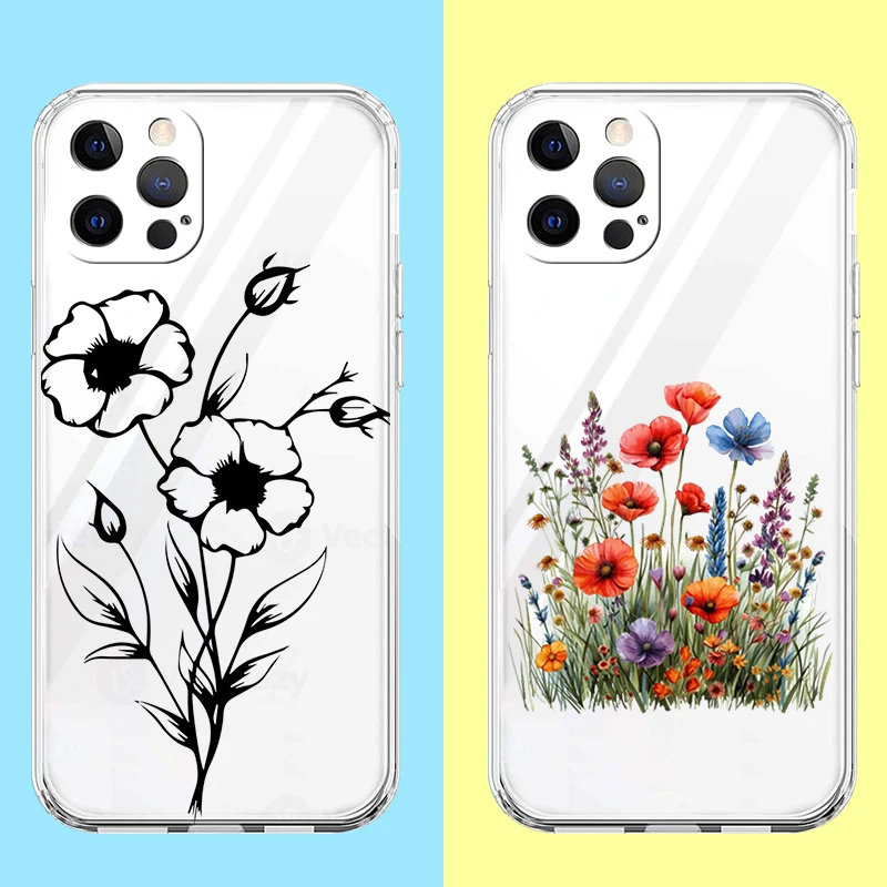 Capa de telefone à prova de choque transparente shell vintage folhas e flor, capa para google pixel 8, 7, 6, 5, 4, 4xl, 7a, 6a, 5a, 4a, 3a, 3AXLPro, 5G