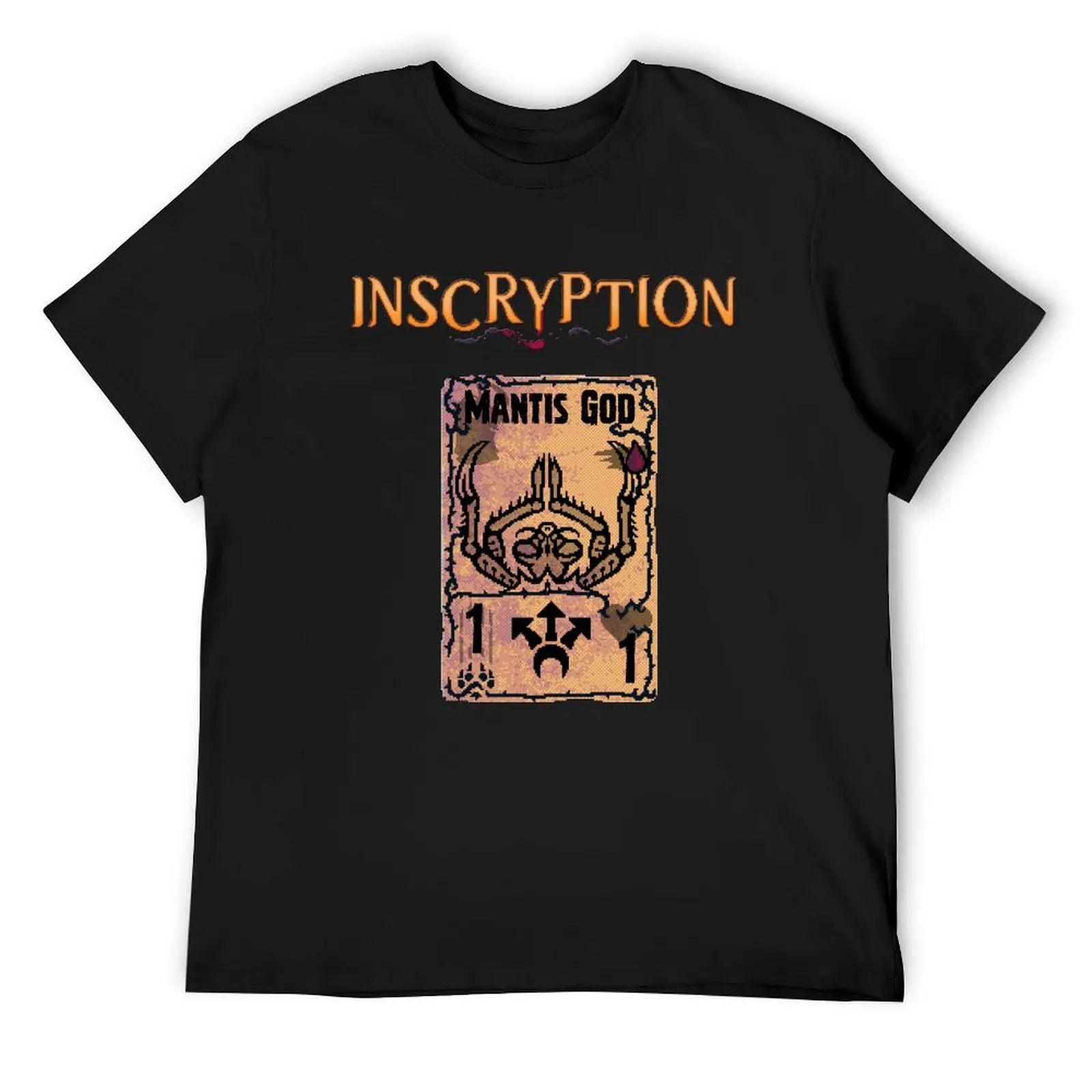 

Inscryption Psychological Horror Mantis God Card Game Halloween Scary Spooky Dark Escape-room Puzzles T-Shirt