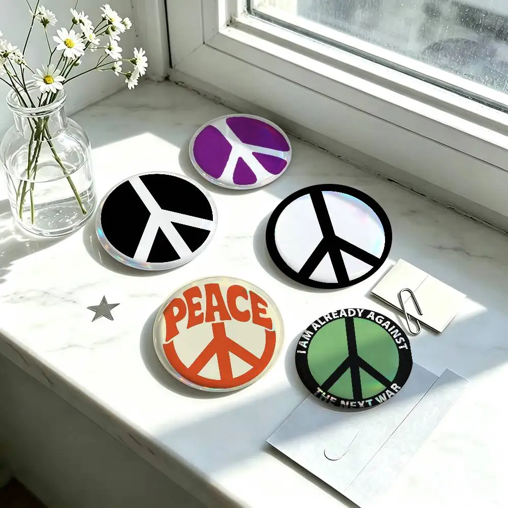 Logo Peace Ban The Bombes Creative   Button Pin Metal Cute Brooch Collar Lapel Pin Badge Women Fashion Cartoon Lover Creative