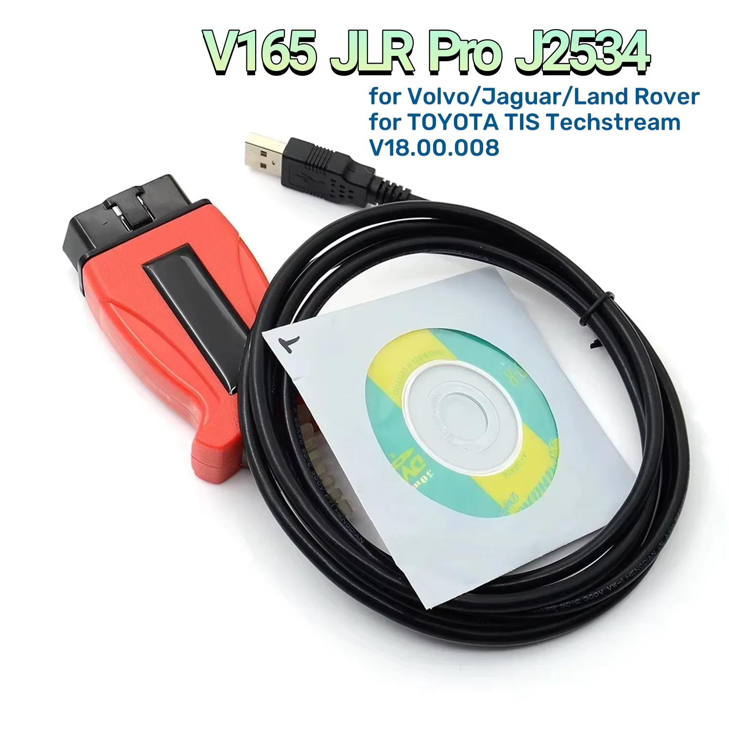 V165 V164 JSR JLR SDD Cable Compatible with Volvo 2014D 2015A Toyota TIS Techstream 18.00.008 J2534 OBD2 Scanner Support to 2016