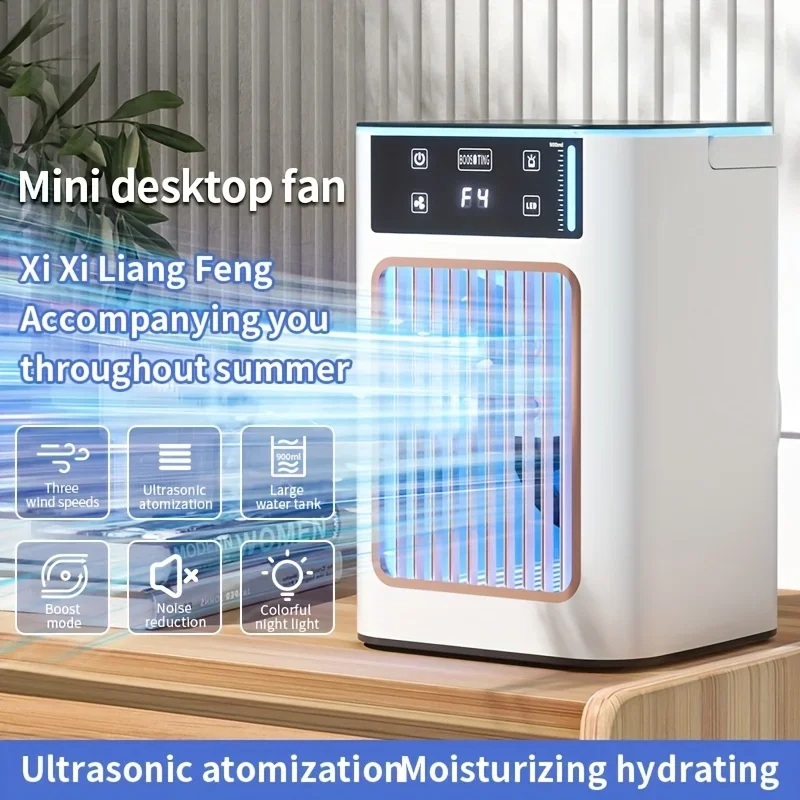 Xiaomi Mini Desktop Humidifying Air Conditioner Fan Usb Rechargeable Portable Desktop Mist Spray Cooling Fan for Home or Office
