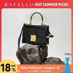 BAFELLI PURSE 2026 LUXURY BAG CROCODILE GRAIN LEATHER EVENING HANDBAG FASHION BUSINESS HANDLE CASUAL WOMEN FEMALE CROSSBODY
