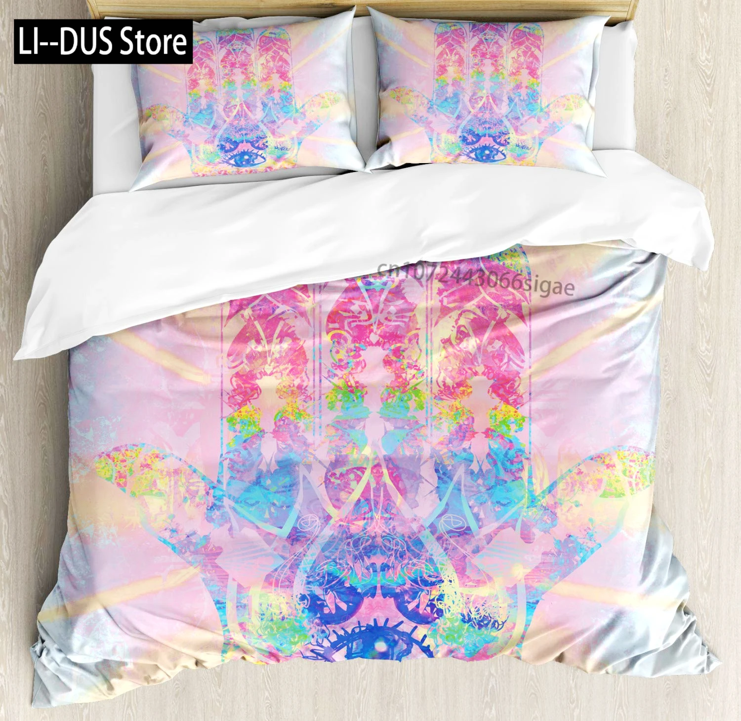 مجموعة غطاء لحاف همسة، طقم سرير مزخرف مكون من 3 قطع مع 2 وسادة شمس، مقاس كينج كامل للأطفال الأولاد والبنات ديكور غرفة النوم