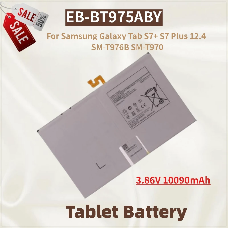 

High Capacity Tablet Battery EB-BT975ABY 3.86V 10090mAh For Samsung Galaxy Tab S7+ S7 Plus 12.4 SM-T976B SM-T970 Brand New