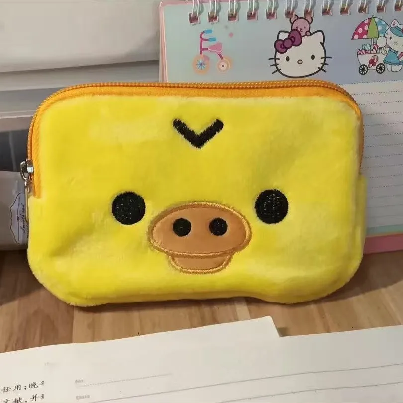 Rilakkuma Soft Pencil Case Cute Bear Large Capacity Multifunctional Desktop Stationery Storage Bag Portable Camera Storage Pouch