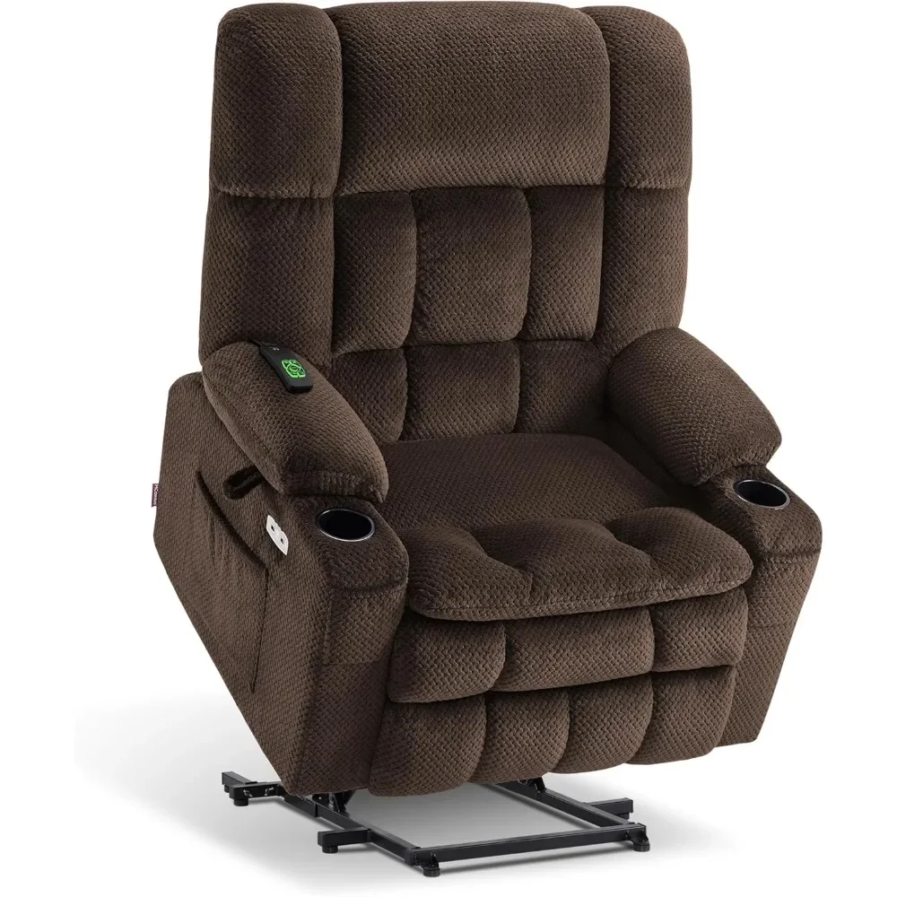 

Large Dual Motor Power Lift Recliner Chair Sofa with Massage and Heat for Big Elderly People, Infinite Position, USB Ports