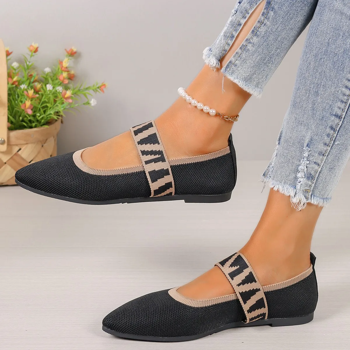 

Pop Women's Ballet Flats Casual Shoes Low Heel Barefoot Elegant Woman Sneakers Socofy Comfortable Pointed Toe On Offer Free Ship
