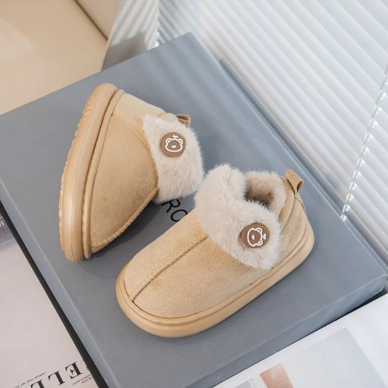 

Kids Winter Thickened Plush Closed Heel Cotton Slippers Non Slip Indoor Warmth for Girls Baby Super Soft Designs