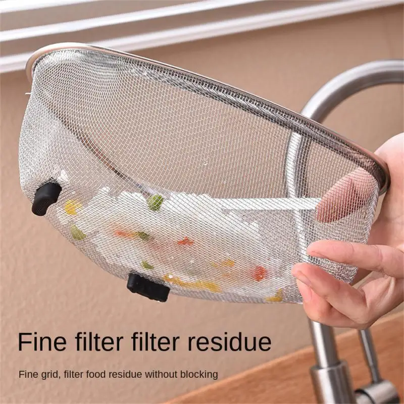 

Net Basket Leakage Wash Vegetable Basket Storage Shelf 1pc Sink Triangle Drain Basket Stainless Steel Kitchen Residue Filter