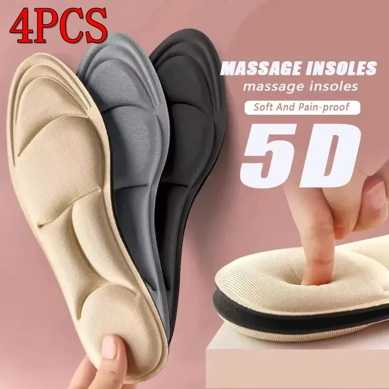 4PCS /2PCS 5D Sport Memory Foam Schuhsohle Einlegesohlen für Männer Und Frauen Deodorant Atmungsaktive Kissen Laufende Einlegesohlen für Fußpflege