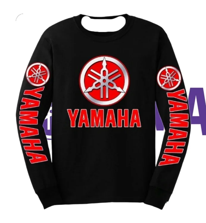

25/26 New Popular Yamaha Long Sleeve T-shirt Spring and Autumn Motorcycle Fans Team Uniform Adult and Children's Same T-shirt