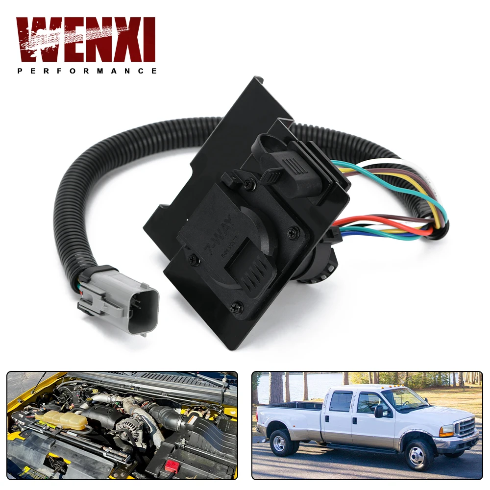 4 & 7 Pin Trailer Tow Wiring Harness Plug For 99-01 Ford F-250/ F-350/ F-450/ F-550 Super Duty YC3Z-13A576-CA/ YC3Z13A576CA