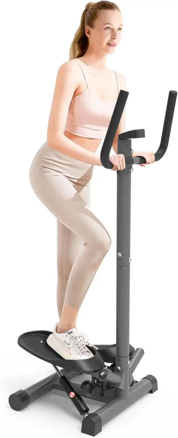 

Premium Portable Twist Stair Stepper Adjustable Resistance, Twisting Step Fitness Machine with Bands and LCD Monito