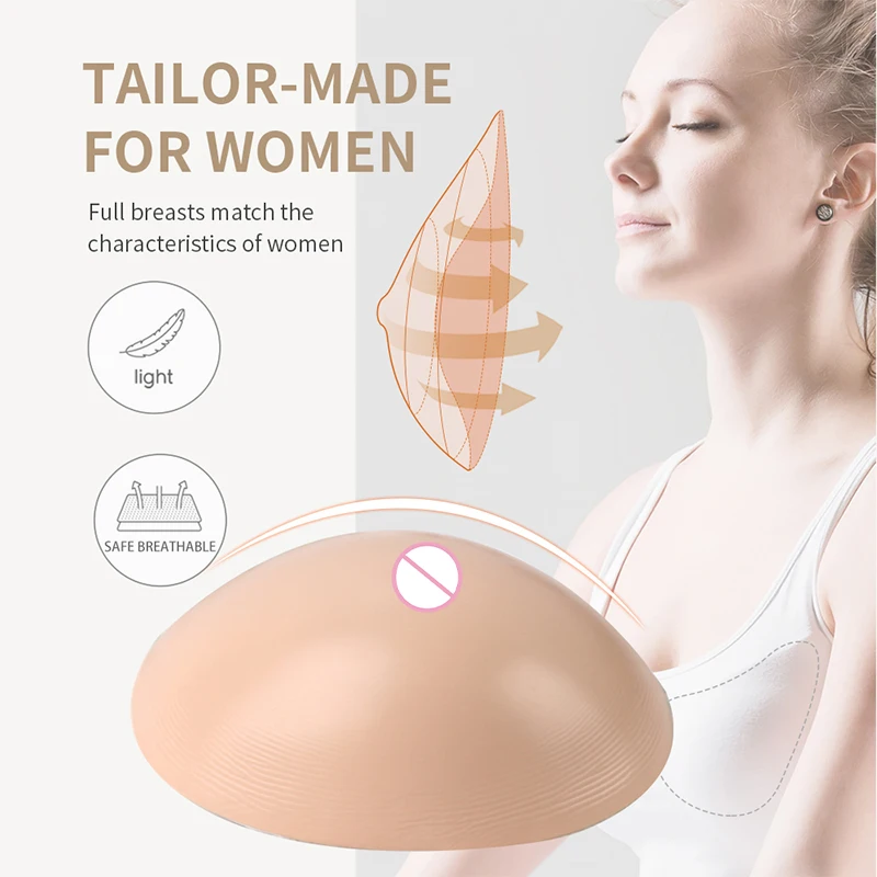 LERVANLA QTA Mastectomy False Breast Silicone Form Prosthesis Lightweight Prosthesis Suitable for Breast Cancer Female