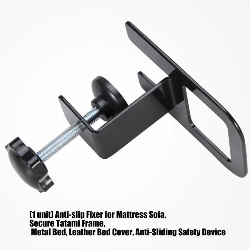 Bedroom Mattress Slide Stopper Clamp for Bed Frame, NoDrill Metal Retainer