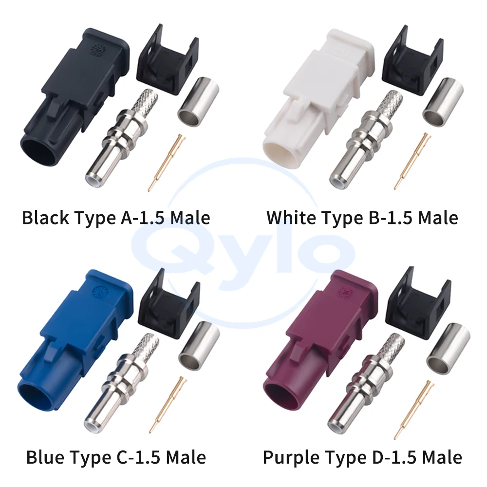 FAKRA-1.5 Extended Length Male Connector FAKRA-J Automotive Connectors Types A/B/C/D/E/F/G/H/I/K/Z ( 1 pcs)