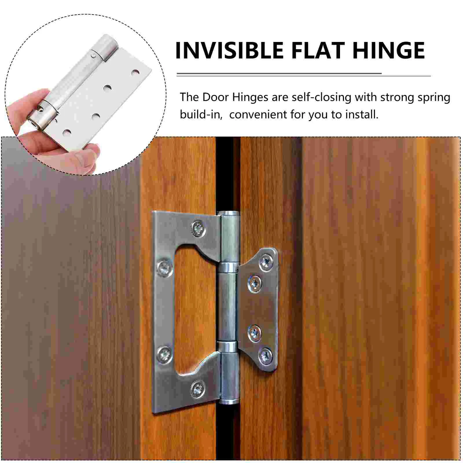 2 Pcs Single Spring Hinge Stainless Steel Heavy Duty Self Closing Adjustable Cabinet Hinges Smooth Silent Opening Closing