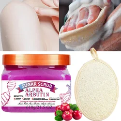 Shea Sugar Body Scrub Coconut Watermelon Rose Alpha Arbutin Hydrating And Exfoliating Scrub for Nourishing Includes Loofah Tool