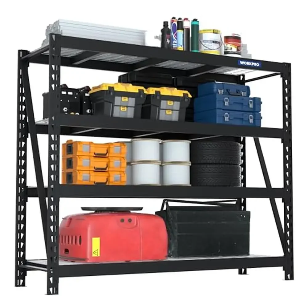 Extra-Wide 4-Tier Garage Metal Shelving Storage Rack 68