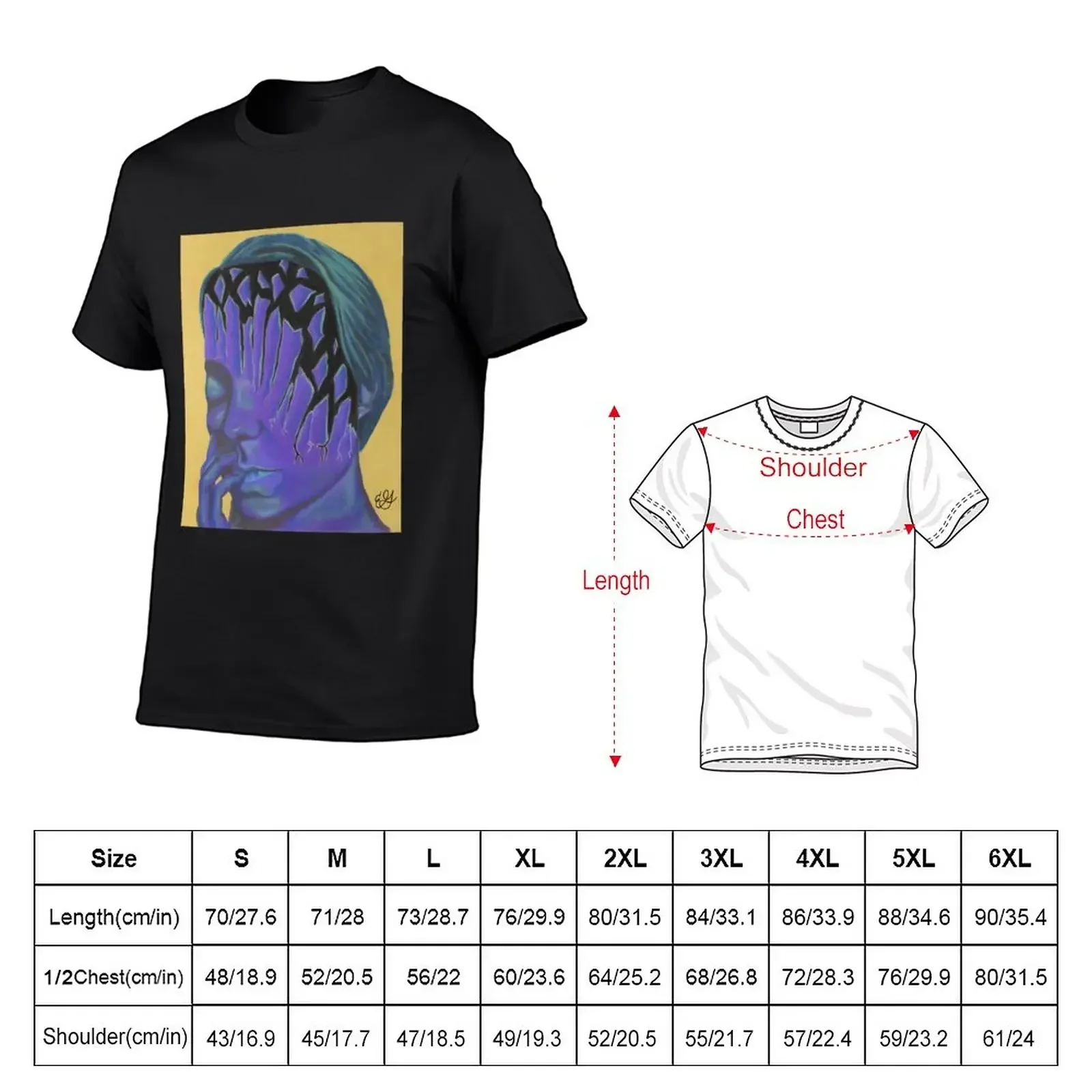 Iridescent Purple Dream, Shattered Glass Portrait T-Shirt oversized oversized t shirt heavy weight t shirts for men