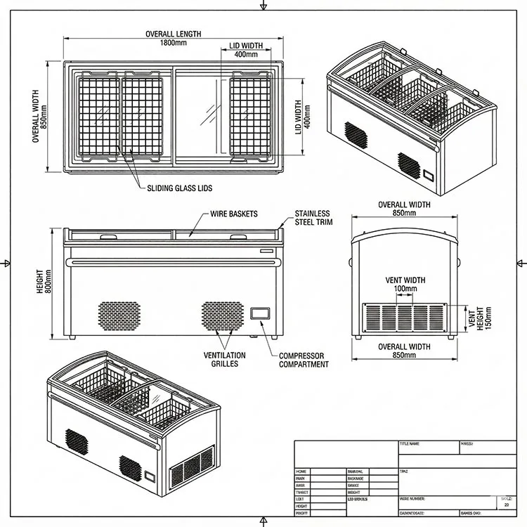Customized Combined Refrigerated Display Cabinet for Supermarket Glass Door Temperature Control Anti-Rust Commercial Retail