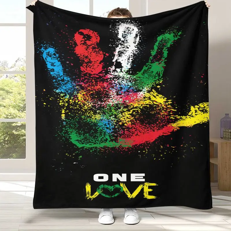 3D Reggae Music Bob Marley Rasta Color Soft Flannel Throw Blanket,Cozy Warm Blanket for Bed,Sofa,Living Room,Camping,Home Decor