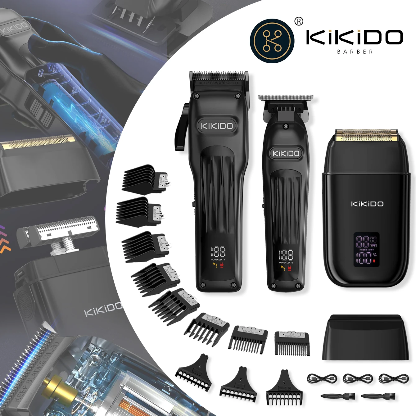 

KIKIDO KK-2578-2 Professional Hair Cutting Machine Electric Electric Shavers for Men kit Cordless Trimmers Haircut Clipper