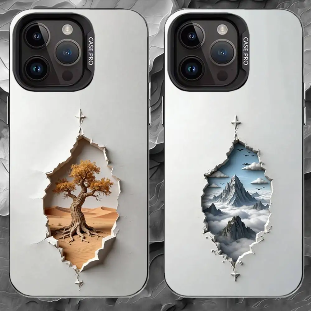 

P-Paper Art Illustration Phone Case For iPhone 17 16 15 14 13 12 11 Pro Max Plus Silver Matte Black Cover