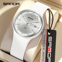 SANDA Top 6213 Male and Female Student Watches Casual Simple Dual Calendar Fashion Male and Female Student Quartz Watches 2024